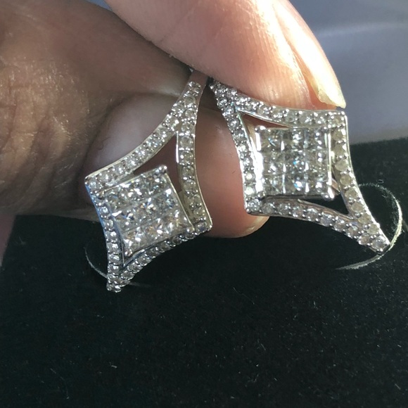 Macy's Jewelry Macys 0c Real Diamond Earrings 14 White Gold Poshmark